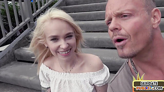 UTTER PORNO NETWORK - Public german honey blowing and railing pecker outdoor