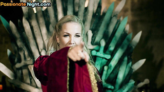 Bigtitted goddess cuntfucked in three-way with her medival maid