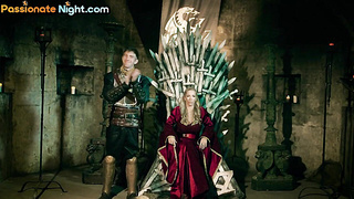 Bigtitted goddess cuntfucked in three-way with her medival maid