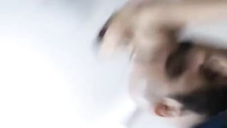 Cute brown-haired screwed finger-tickled