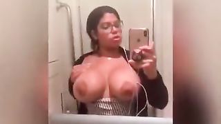 Humungous Latina Mummy Disrobing on Airplane Douche!!