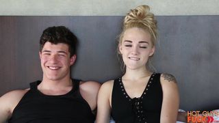 Little Light-Haired Inked Teenie CAN BANG! Takes on Italian Humungous Bone