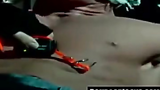 Jock trussed with humungous wire in outdoor DOMINATION & SUBMISSION gig