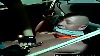 Jock trussed with humungous wire in outdoor DOMINATION & SUBMISSION gig