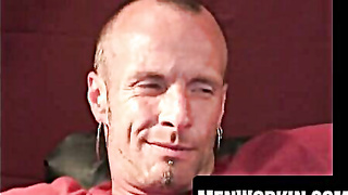 Tattooed mature assfucker wanks giant cock till super hot blast drops