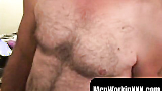 MenWorkinXXX.com - Older amateur with mustache drains his gutless knob and pops intensively