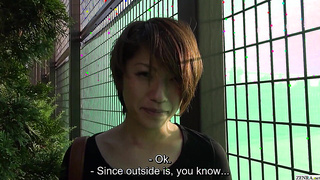 Spectacular Brief Hair Chinese Amateur Sizzling Trousers Walk In Public