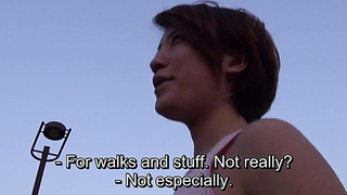 Spectacular Brief Hair Chinese Amateur Sizzling Trousers Walk In Public