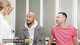 BRAZZERS - Naughty Towheaded Therapist Tiffany Watson Has 2 Patients Toying With Her Hungry Cootchie