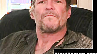 Killer silver fox strokes his fuckpole and globs spunk