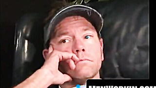 Elder dude masturbates until his ballsack are prepared to suck