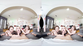 School Lovelies Kyler Quinn, Melody Marks, And Natalie Knight Share Your Wood In Their Dormitory Guest room