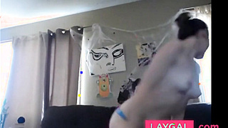 Inked Teenage Honey Gives a Lap Dance in Undies