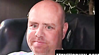 Horny hunk tugs jizz-shotgun while finger-banging anus