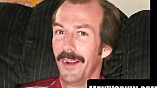 Mustache fellow tugs fuck-stick before unloading ginormous jism