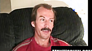 Mustache fellow tugs fuck-stick before unloading ginormous jism