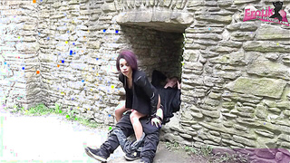 Half Black Teenie Lara Luana Boinked Outdoors