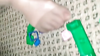 Killer nylon soles ambling on legos