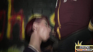 PUBLIC LOVEMAKING MEETING - German sandy-haired IR COUGAR public poked outdoor by black shaft