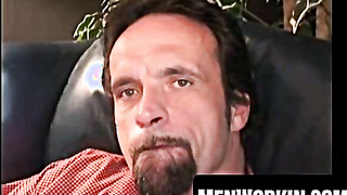 Elderly man jacks unshaved fat salami alone with passion