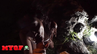 MY GIRLFRIEND - Sarah Lace Rails Sean's Prick With The Tent Door Open & Wails In Enjoyment As He Spreads Her Cock-squeezing Cunny