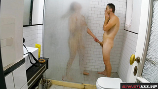 MASSIVE ASS BLOND DICKED DOWN IN THE BATHROOM - CHERRY KISS NUTTING RIGID