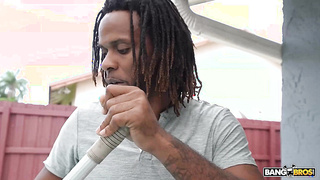 BANGBROS - Rissa May Flashes Off Her Flawless Inborn Udders, Then Invites The Pool Stud To Have A Taste