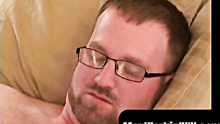 MenWorkinXXX.com - Fur covered fellow masturbates his yam-sized beef whistle and shoots immense geysers of spunk