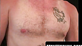 Rugged amateur wolf blows his explosion while stroking