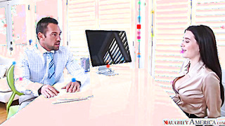 Lana Rhoades Boinking In The Desk With Her Good-sized Innate Globes