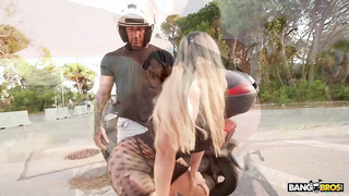 BANGBROS - Kourtney Love Rails Emilio Ardana's Motorbike First-ever Before She Rails His Enormous Knob Out In Public