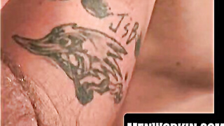 Raunchy aged man tugs his rock hard man meat after smoking