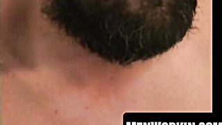 Draped bearded parent roughly pumps his ample fuckpole