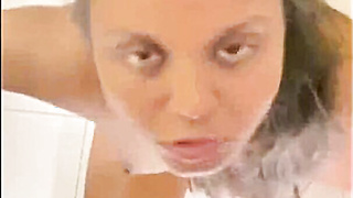 Bhabhi Udders Gargling and Poking In kitchen