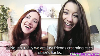 FAKEHUB - Red-haired girl-girl frigging and slurping humid box