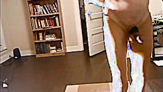 ROBERT RICHARD MILGATE ENTIRELY UNSHEATHED DRESSED IN SHEER YELLOW STOCKING AND CRIMSON HIGH HIGH-HEELED SHOES