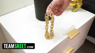 Jism Stained Secrets Spouse And Wifey Share Their Super-naughty Sitter For A Wild 3some