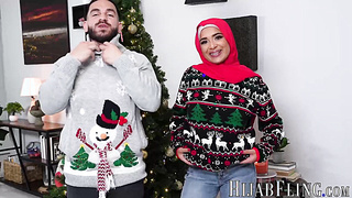 There is nothing like Christmas spirit to spice things up as Arab stunner rails a hefty prick (Babi Star, Peter Green)