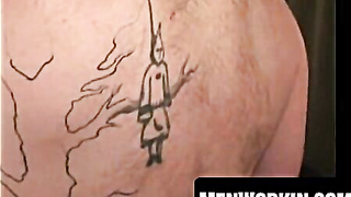 Thug man smokes then captures pink cigar to fap off