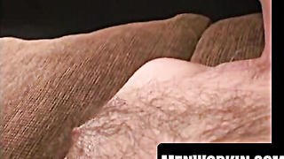 Wooly mature boy ripples tats before stroking