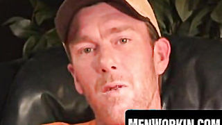 Mature batty boy peels off after the dialogue and strokes off