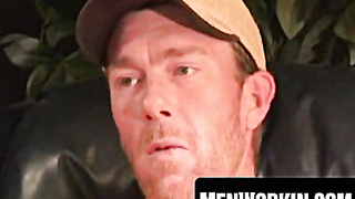 Mature batty boy peels off after the dialogue and strokes off