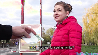 FAKEHUB - Roundass dark haired eurobabe doggystyled after pickup