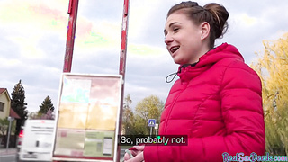 FAKEHUB - Roundass dark haired eurobabe doggystyled after pickup