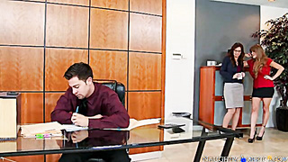 Caucasian Darla Crane Poking In The Office With Her Funbags