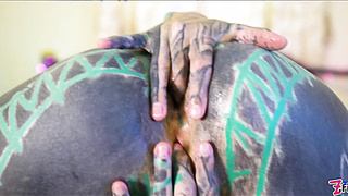 Tat Doll Jerking, Finger-tickling Her Vag And Donk