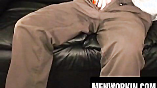 Furry man gushes giant spunk after edging