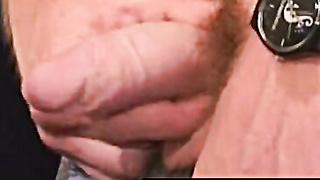 Furry man gushes giant spunk after edging