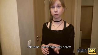 Debt4k. Collector visits nubile lady Alice Klay and humps her