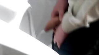 Youthful Chav Twink Flashes off his Fat Humungous Rod when Urinating